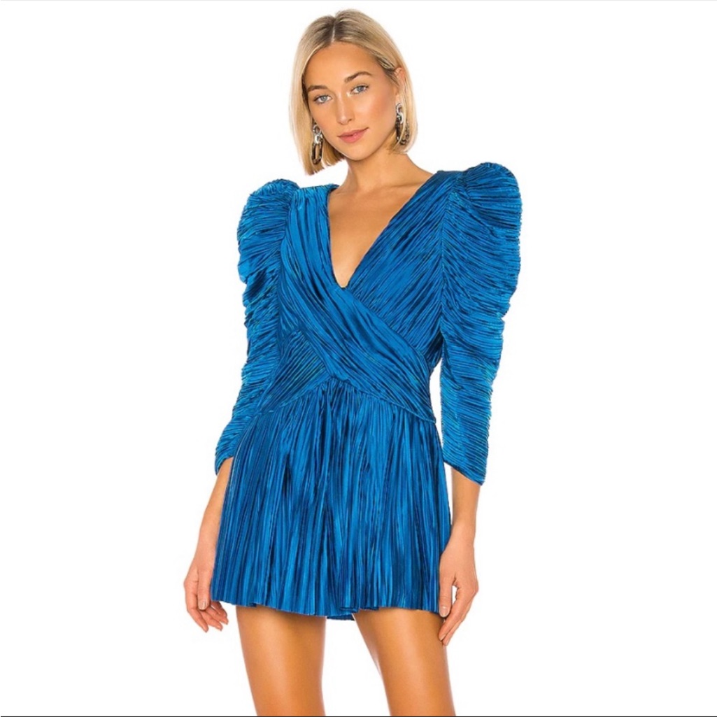 Retrofete Evelyn Dress In Size Small Blue